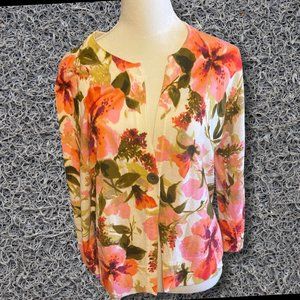 JONES NEW YORK FLOWERY LIGHT ONE BUTTON JACKET - XL